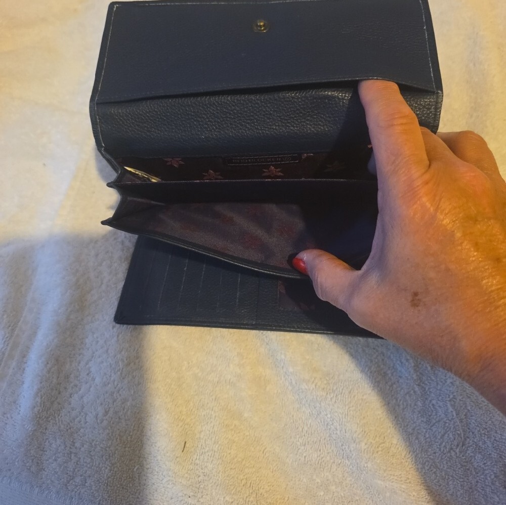 ANUSCHKA Navy Leather Wallet - Picture 5 of 7